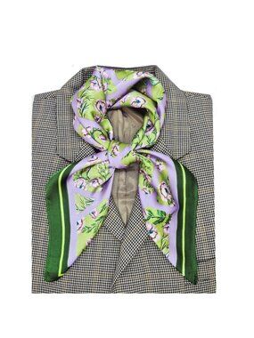✨Womens Green Purple Floral Geometric Square Scarf Silky Blend Foulard luxurious